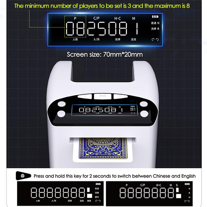 Macchina automatica elettrica ricaricabile da 4000mAh, distributore automatico di carte da gioco, dispensatore di carte da poker, velocità regolabile, strumenti per giochi di poker
