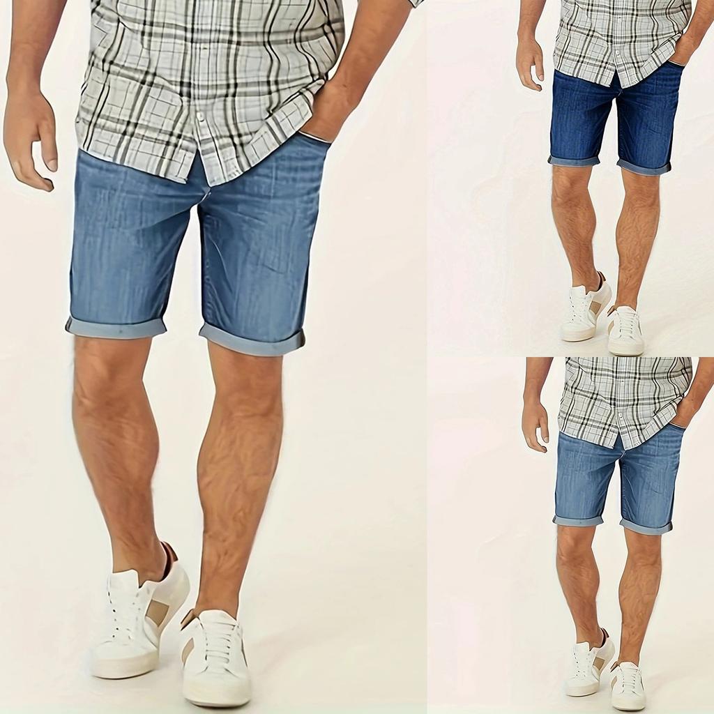 Herren Sommer Casual Straight Hem Denim Shorts