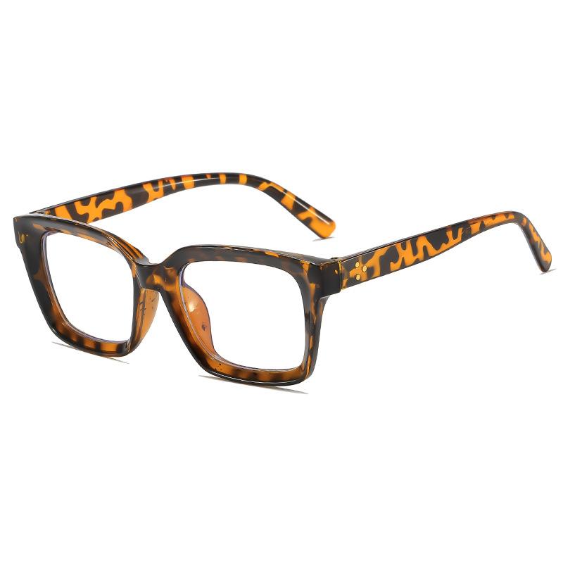 European and American fashion square anti-blue flat glasses new plain rice nails street shot glasses frame business glasses frame