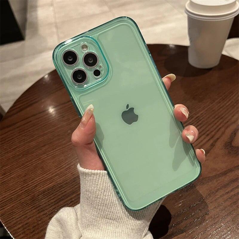 Anti-Knock Transparent Case for iPhone 15 14 Pro Max 13 12 11 X Xs Max XR 7 8 Plus SE 2020 2022 SE2 SE3 Soft Clear TPU Phone Back Cover Cases