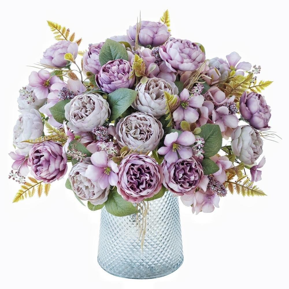 New Embroidered Ball Simulation Flower Bundle Design Real Touch Fake Flower DIY Artificial Flower Party Decor