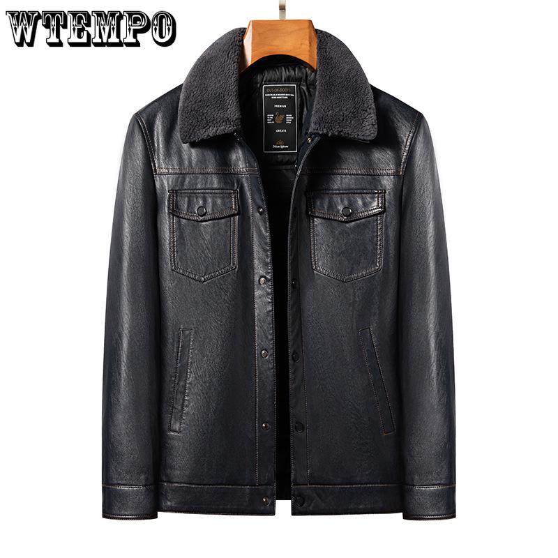 Fall and Winter Models Men's Leather Jacket Removable Down Jacket Short Section Sheepskin Jacket Locomotive Jacket
