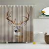 Fabric Shower Curtain Cute Cartoon Hippo Animals Dogs Cats Deer Bath Curtain Waterproof Polyester Bathroom Curtain With Hooks