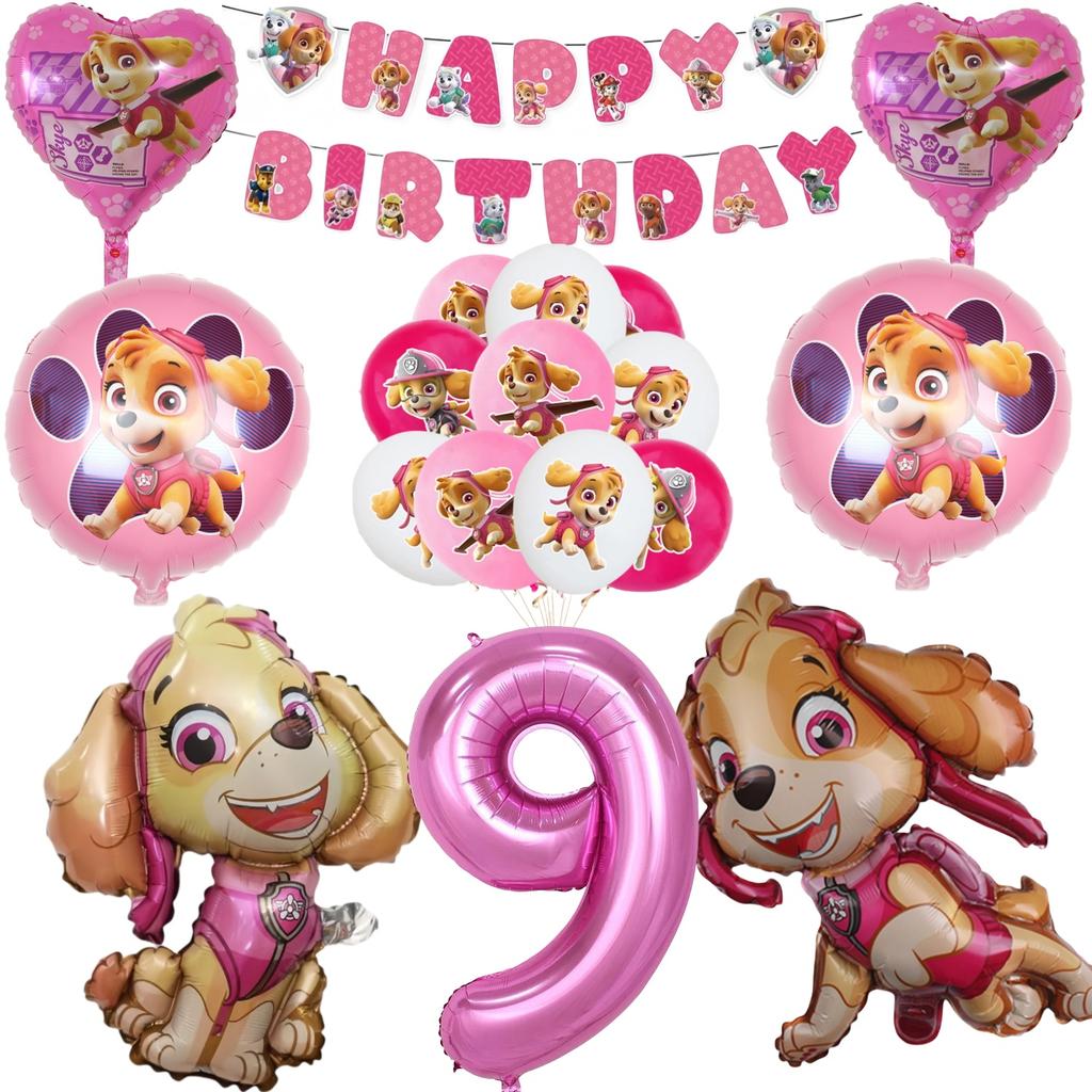 Roze Paw Patrol Verjaardagsfeest Decoratie Skye Wegwerp Servies Tafelkleed Bord Folie Ballonnen Babyborrel Meisjes Feestartikelen