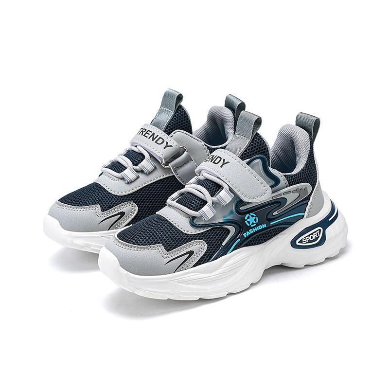 Boys Breathable Mesh Running Shoes Kids Lightweight Anti-Slip Sneakers Outdoor Play School