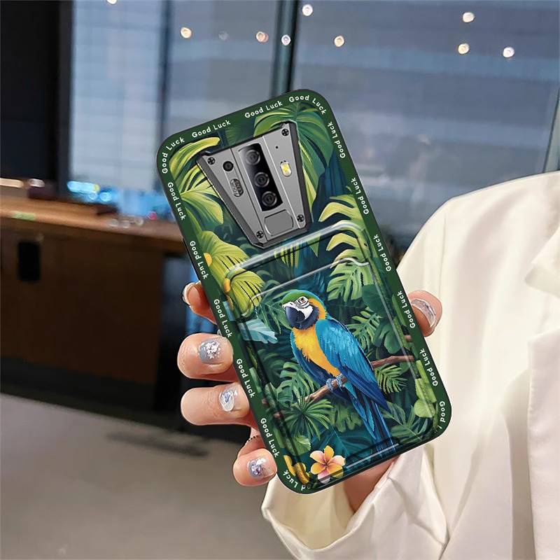Cartoon Back Cover Phone Case For Blackview BV6900 Card Bag Graffiti Waterproof Soft Case Card Slot Silicone Shockproof