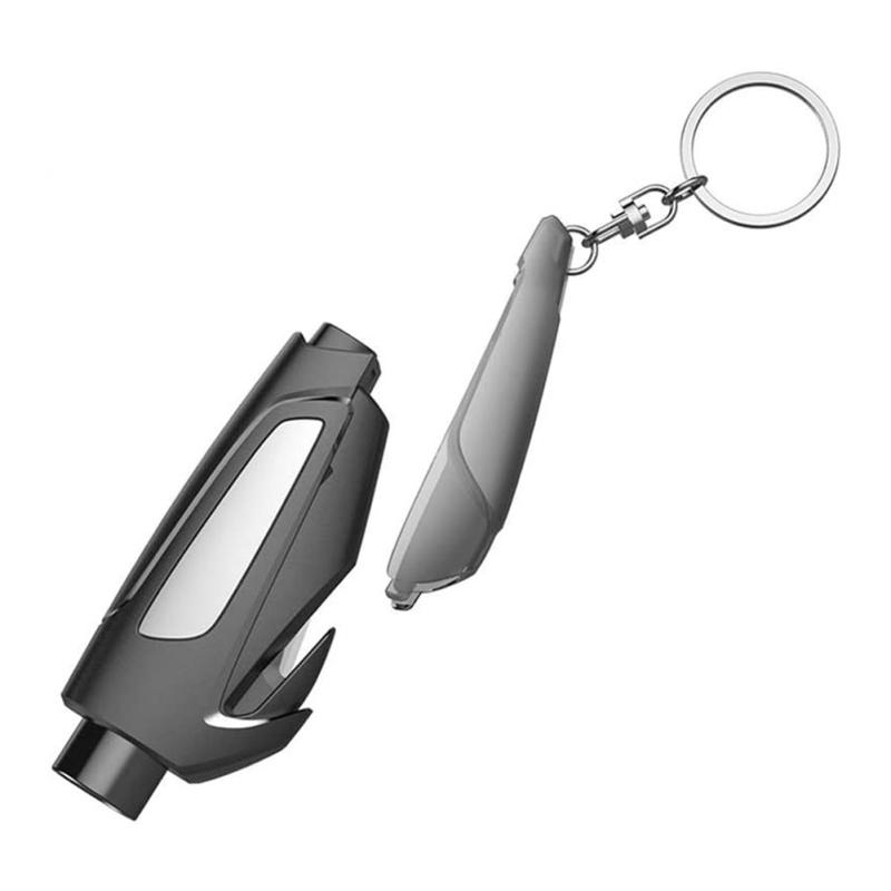 3in1 Portable Car Window Breaker Keychain Shape Seat Belt Cutter Safety Hammer Life-Saving Escape Rescue Tool Key Chain