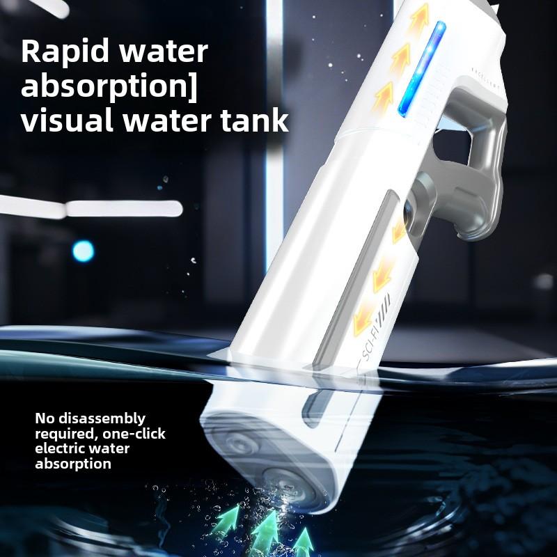 Electric Water Gun Automatic Powerful Squirt USB Rechargeable High Capacity Water Storage Summer Beach Outdoor Toy for Kids Boys