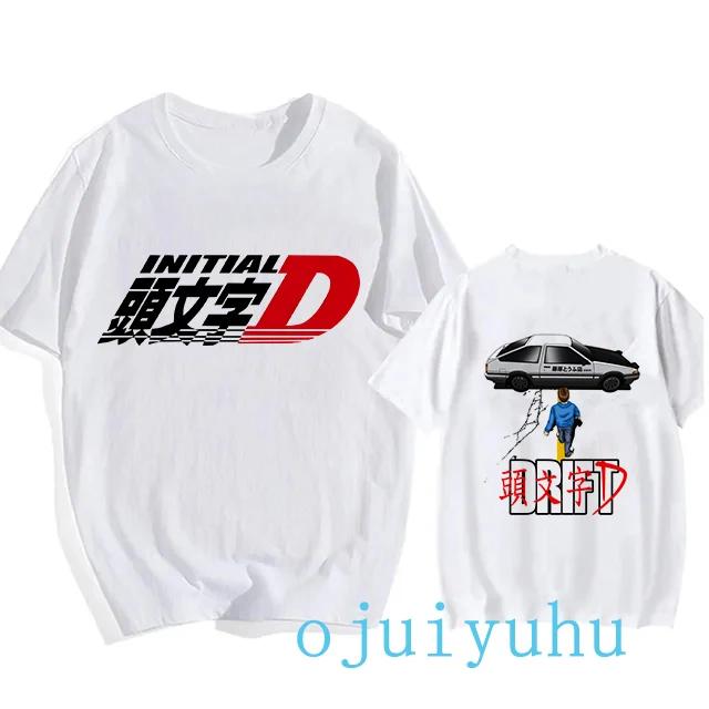 AE86 Funny Harajuku Manga T Shirt Japanese Anime Cartoon Gothic Summer Tops Initial D EU Size T-Shirt Men Graphic Tee Shirt Male
