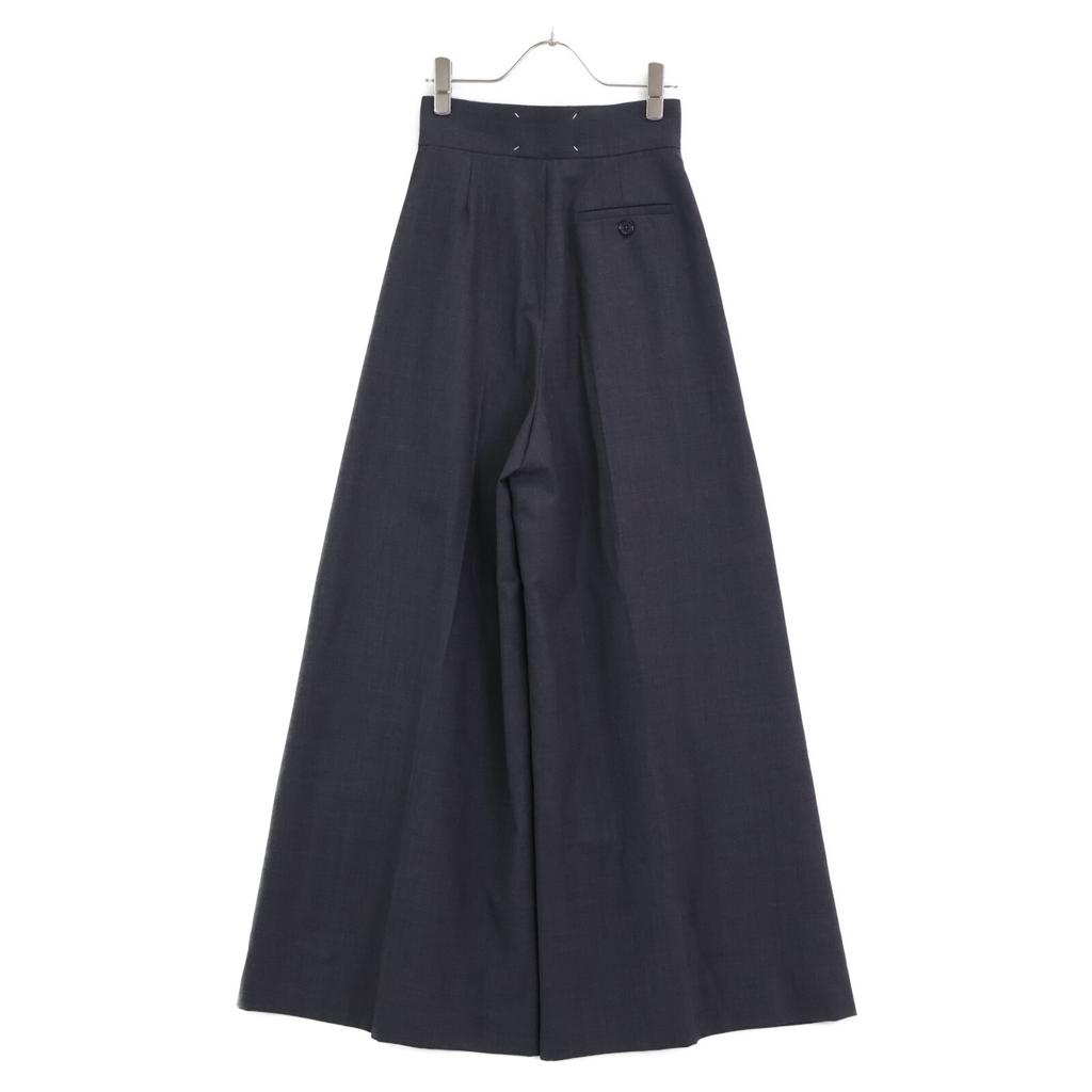 Maison Margiela S51KA0453 Gray Wool Blend Wide Front Zip Slacks Bottoms 36 grayUsed