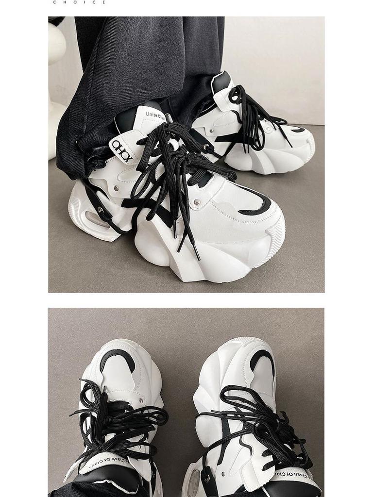 European Trendy Men's Breathable Dad Shoes 2025 - Thick Sole, Height-Increasing Casual Sneakers