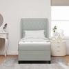 Box Spring Bed with Mattress Light Gray 190 X 90 Cm Velvet