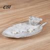 Resin Trinket Tray Elegant Bird Leaf Shaped Dish, Jewelry Tray, Vintage Gold Ring Tabletop Storage Holder for Nightstand Dresser, Small Decorative
