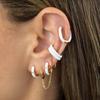 Promotion Vergoldeter Creolen-Ohrschmuck Ohne Zirkonia Emaille Voll Besetzt Schwarz Weiß Rosa Blau Emaille U-Form Creolenohrring für Damen