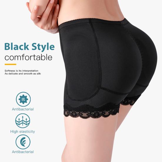 Women Safety Underwear Mid-rise Solid Color Fake Ass Design Bottom Shorts Tight Fit High Elasticity Hip Enhancing Underwear