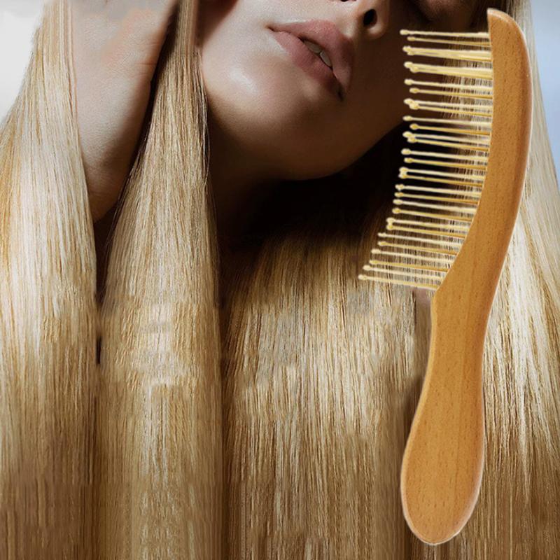 Anti Static Wide Tooth Hair Comb Wood Comb For Hair Styling Detangling Hair Brush Women Head Scalp Meridian Massage Brush