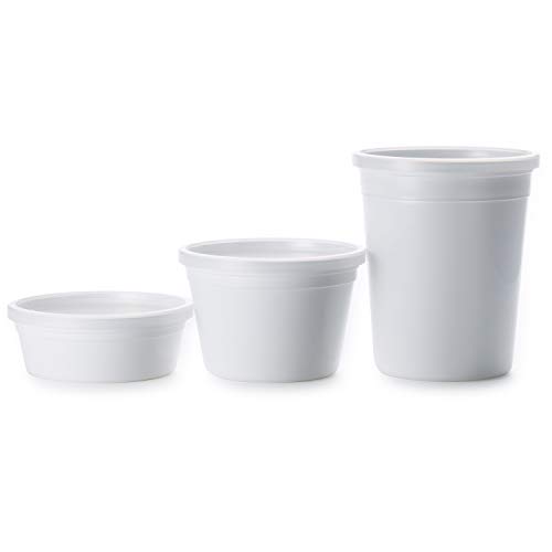 

DEAN & DELUCA White Food Container Set of 3 (S/M/L), Microwave and Dishwasher Safe, 12 x 12 x 17.5 cm, Lunch Box, Bento Box, Storage Container