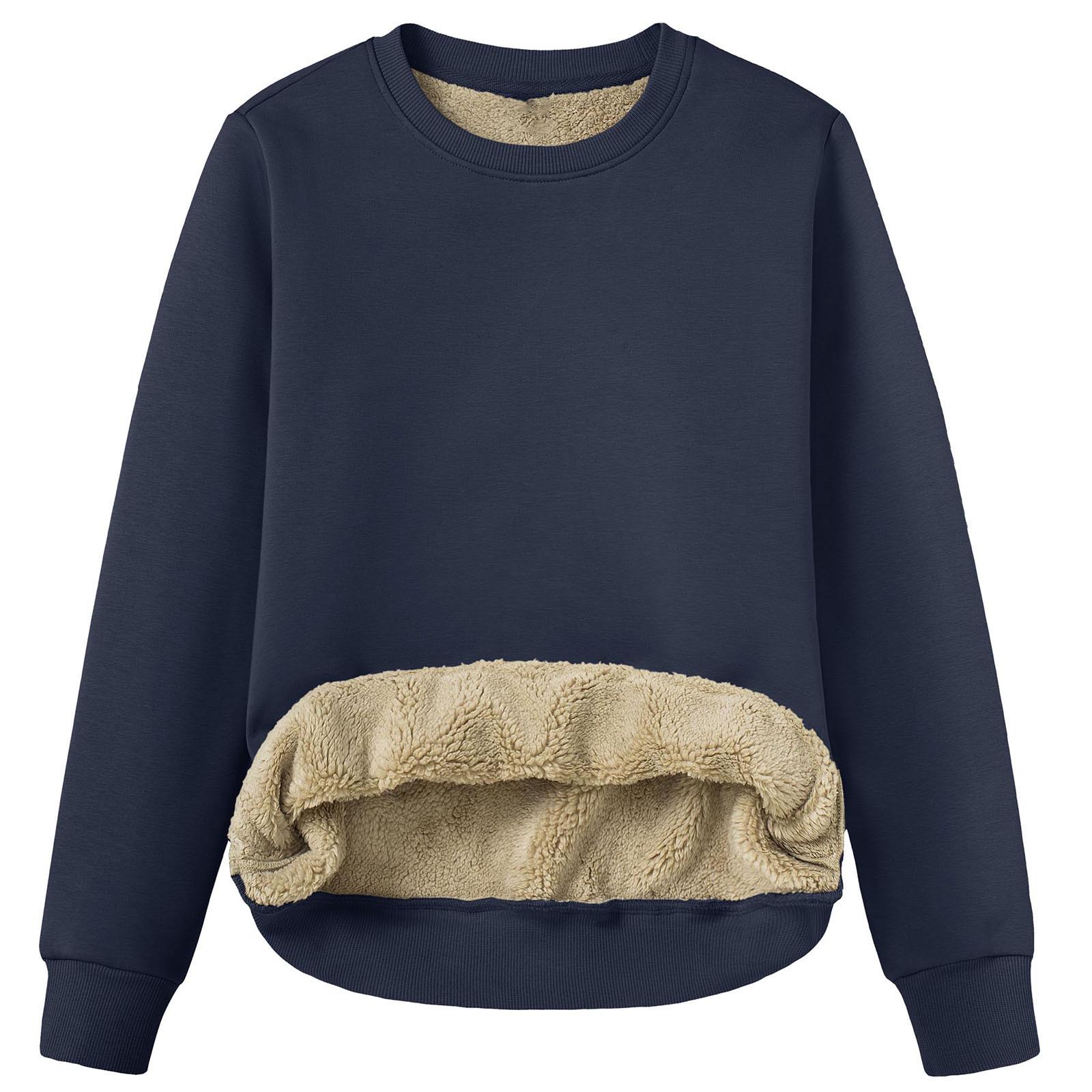 

2023 Autumn/Winter Women’s Minimalist Solid Color Long-Sleeve Pullover Sweatshirt 3XL