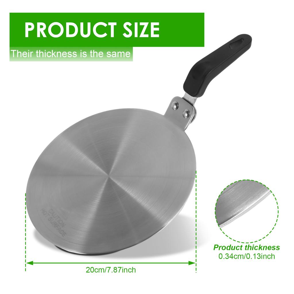 Hitzeverteilerplatte Edelstahl Kochen Induktionsadapter 13/20cm Rund Kochgeschirr Pfanne Hitzeverteilerplatte für Gaskocher