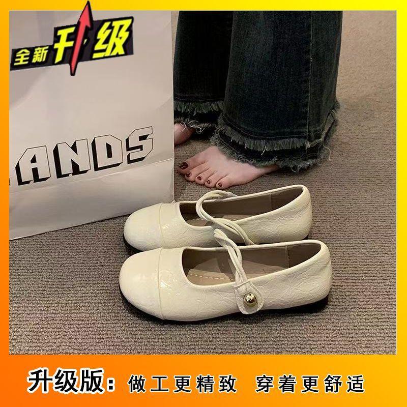 

Round head flat bottom women s single shoes 2025 summer new Korean version evening breeze with skirt Velcro Mary Jane shoes women 40