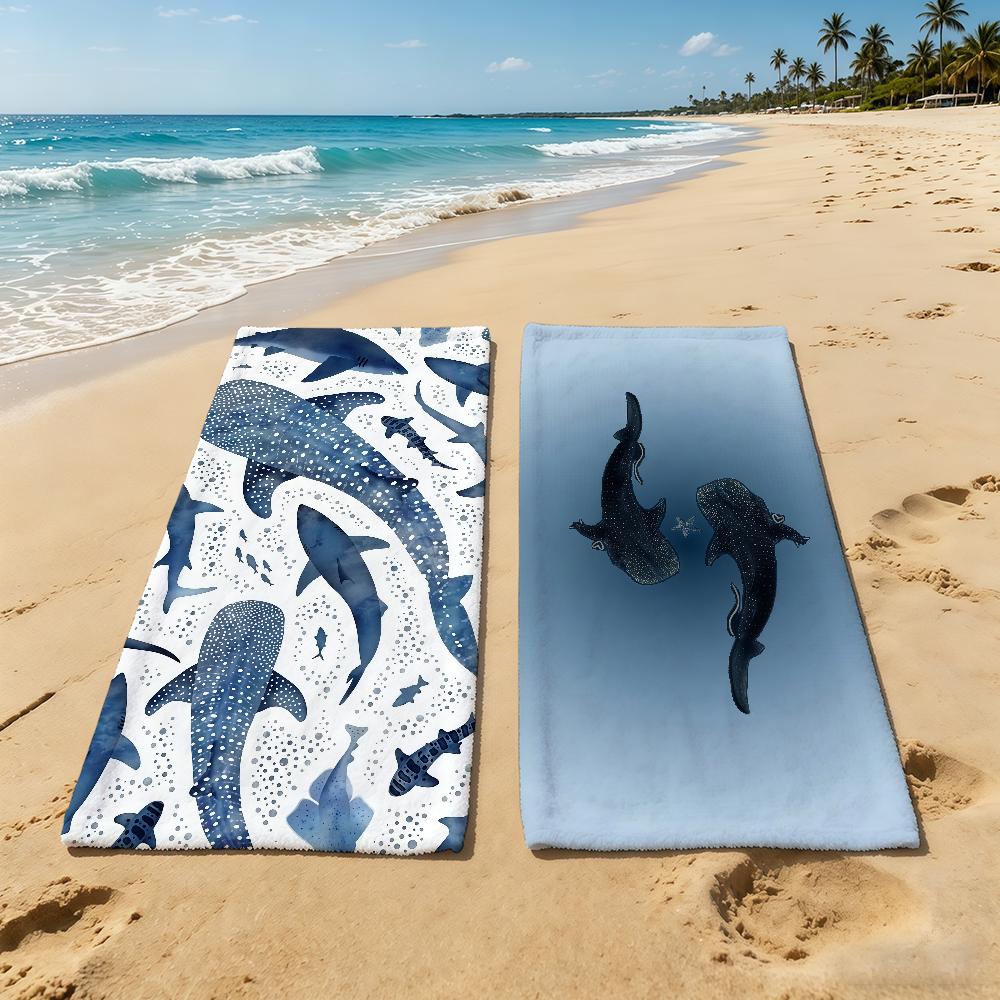 Towel For Outdoor Camping Beach Towel Shark Super Absorbent Whale Quick-Drying Anime Summer Cartoon Towel