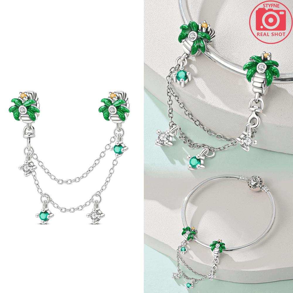 New Summer Coconut Beach Travel Ai Robot 100% Copper Charms Fit Original Bracelet Diy Jewelry Making Women Gift