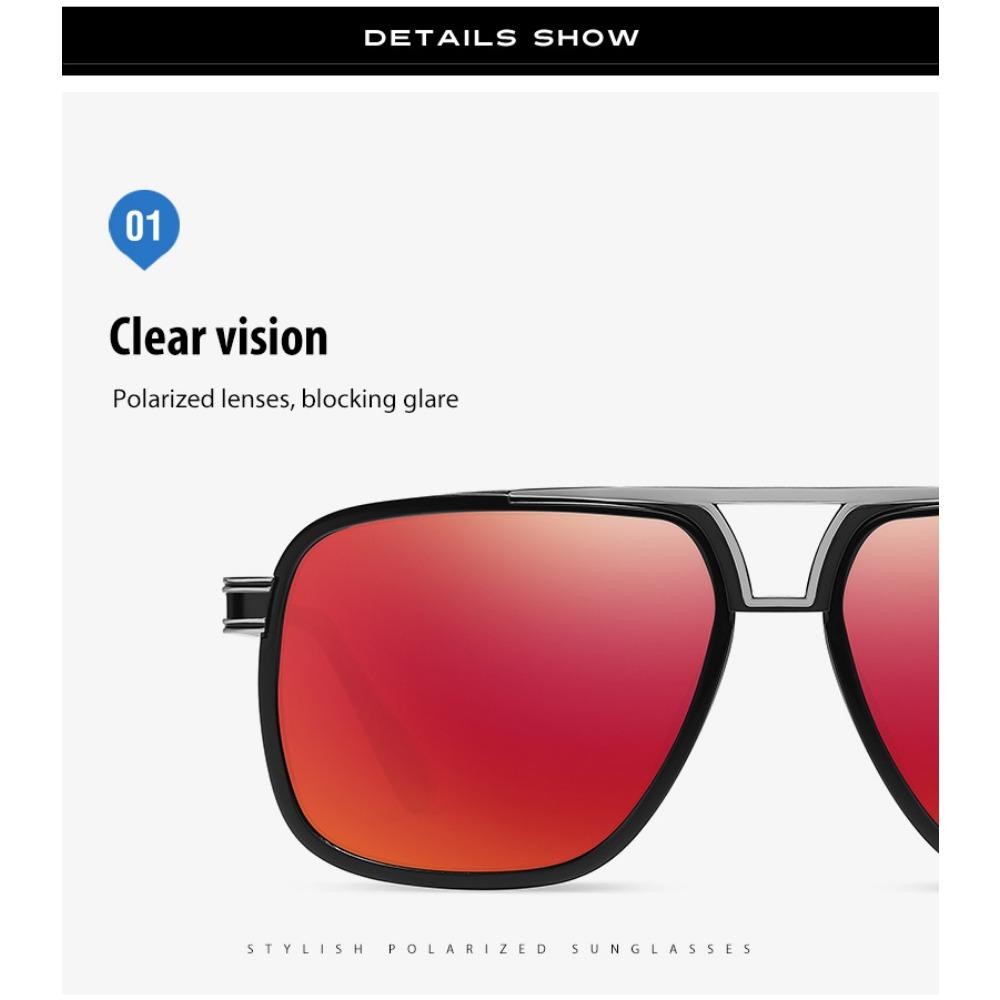 aoron Polarized Driving Sunglasses Fashion Men's Metal Anti-ultraviolet Discoloration Sunglasses