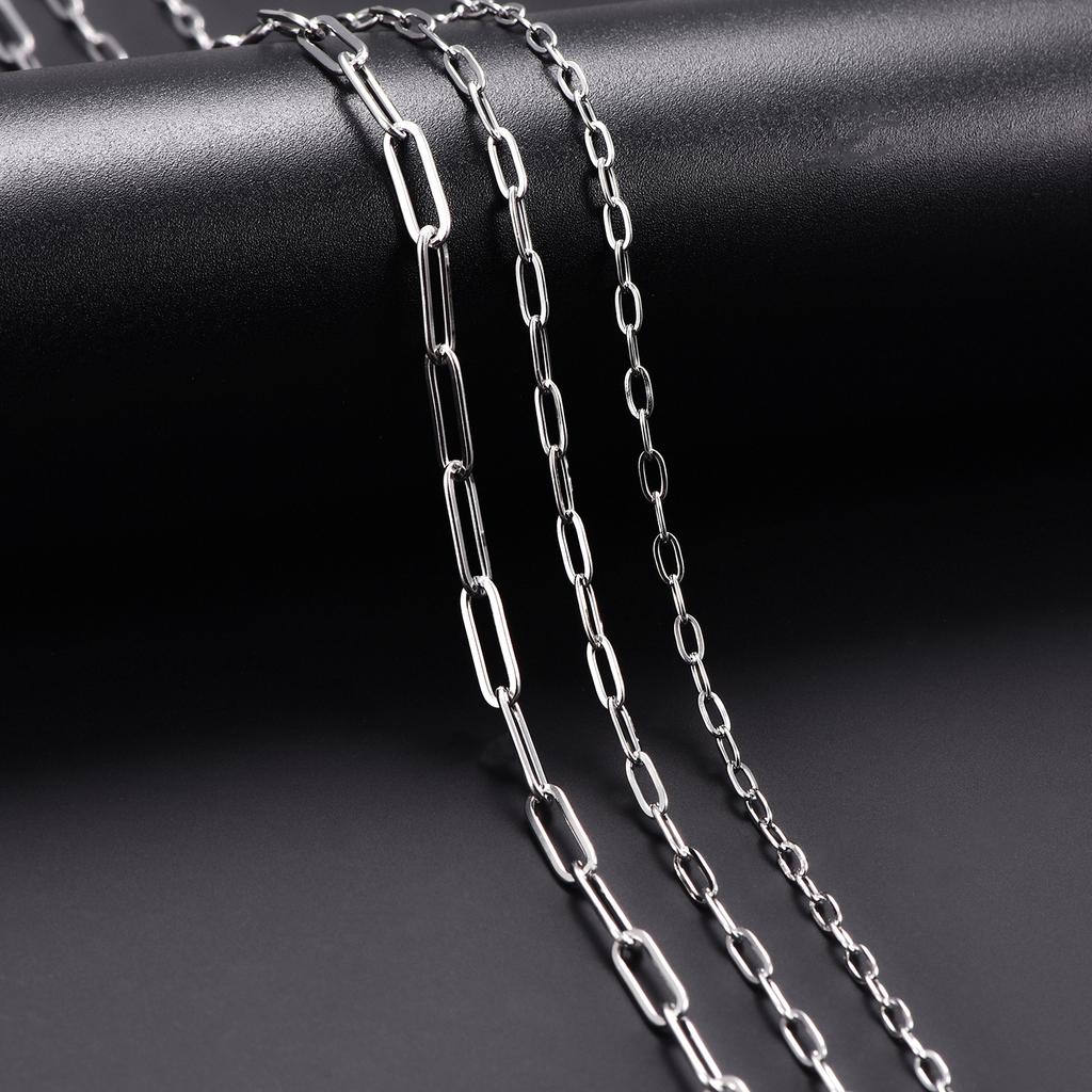 2.5/2.7/4mm Stainless Steel Gold/Silver Color Paper Clip Link Chain Necklace Fashion Jewelry Can Be Customized Length 14-30inch