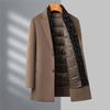 2026 Autumn/Winter Casual Business Double-Sided Wool Coat with Detachable Down Liner