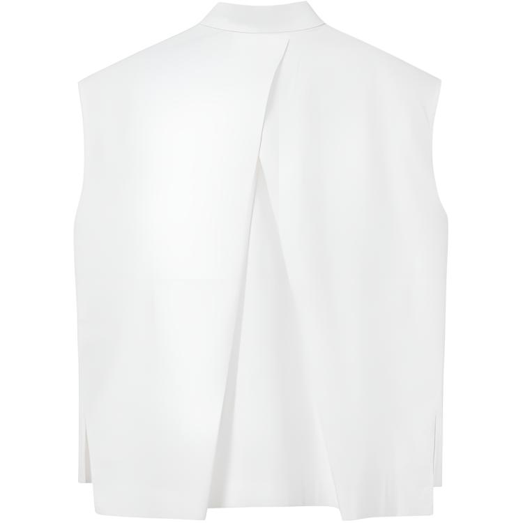 Levis Casual Simple Solid Color Comfortable Button Sleeveless Shirt Women Tops 0052S-0001