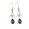 Amethyst Gemstone 925 Sterling Silver Jewelry Handmade Drop/Dangle Earrings 2.4" EE-86-2