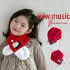 Kids' Red Knit Scarf: Winter Plush Neck Warmer