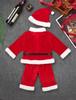 Baby Boys Christmas Santa Claus Costume Outfit Long Sleeves Velvet Top + Trousers Set