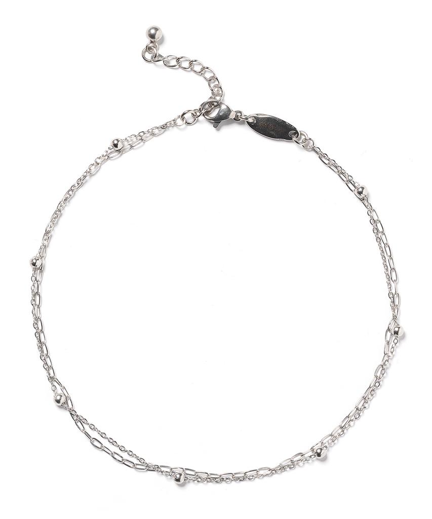 Polalita Double Layer Surgical Chain Anklet (Plt-Ak-006_Sv)