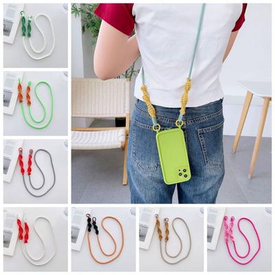 Lanière Longue Tressée en Nylon Anti-Perte Portée en Bandoulière Bandoulières de Téléphone Tressées Colorées Jouets pour Enfants