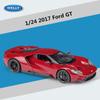 Welly 1/24 Ford GT 2017 Supercar Alloy Car Model Diecast Toy Vehicles Simulation Hobbies Collectible Car Toys Kids Birthday Gift