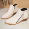 Fleece Boots for Autumn and Winter, New Thick-heeled, Plus-size Women's Shoes, Short Boots