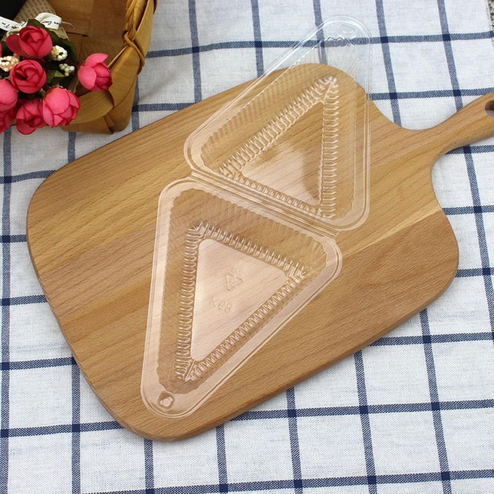 50pcs Plastic Sandwich Packing Box Clear Cheesecake Take Out Box Cake Slice Boxes Bakery