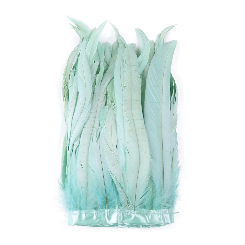 2M Cock Tail Feather Cloth Edge Decoration 25-30Cm 10-12 Inch Chicken Feather Ribbon Wedding Party Decoration Dress