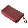 Leather Fountain Pen Case 10 Section Zippered Pencil Bag Fountain Pens Storage Pouches For School Office Supplies