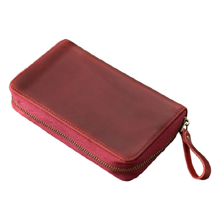 Leather Fountain Pen Case 10 Section Zippered Pencil Bag Fountain Pens Storage Pouches For School Office Supplies бордовый