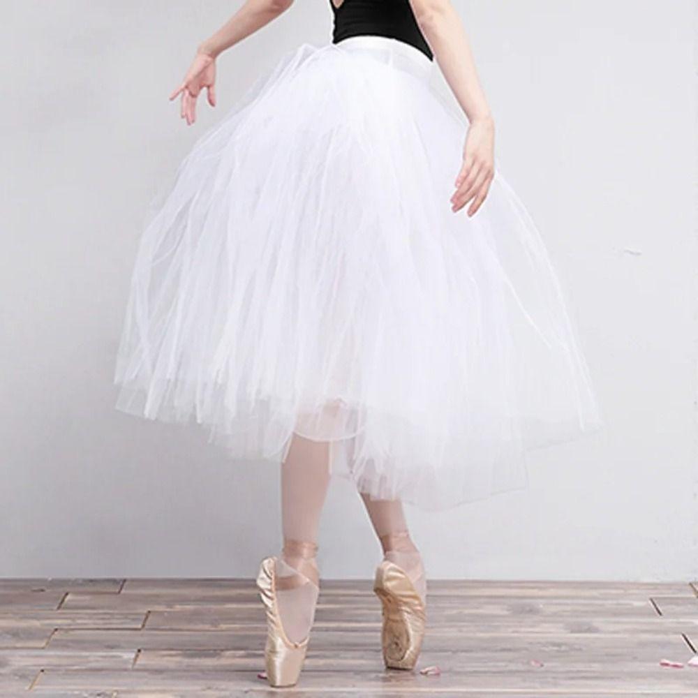 Elastic Waist Ballerina Tutus Four Layer Tulle Skirt Elegant Ballet Tutu Women