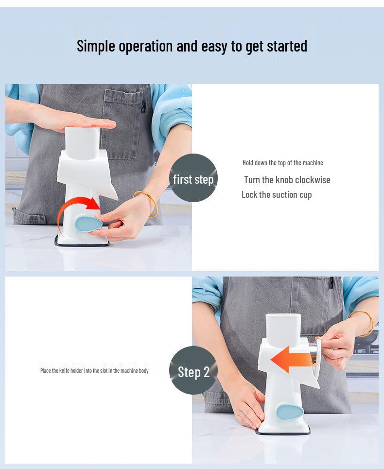 Multi-Function Hand-Crank Vegetable Slicer & Grater