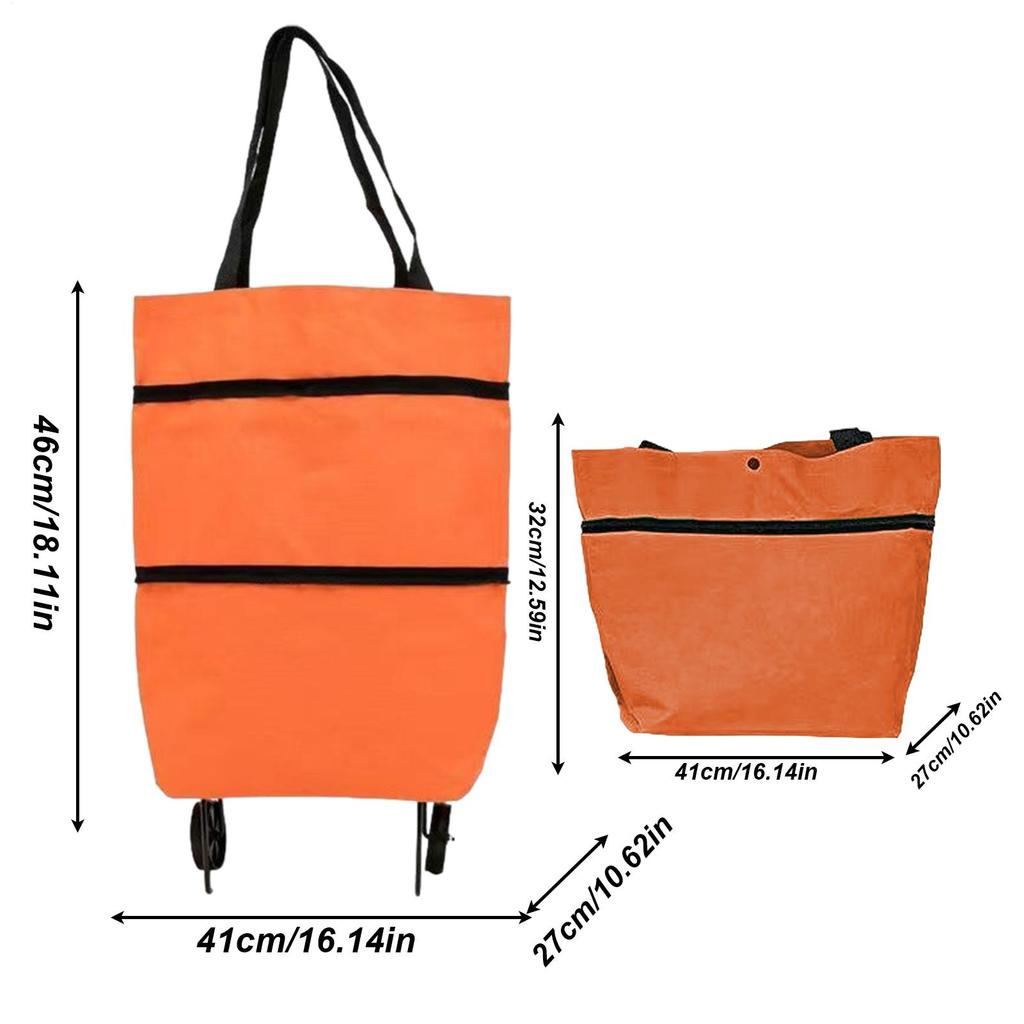Shopping Grocery Bag With Wheels Reusable Wheeled Shopping Bag Large Capacity Organizer Cart Pouch For Picnics Home Camping