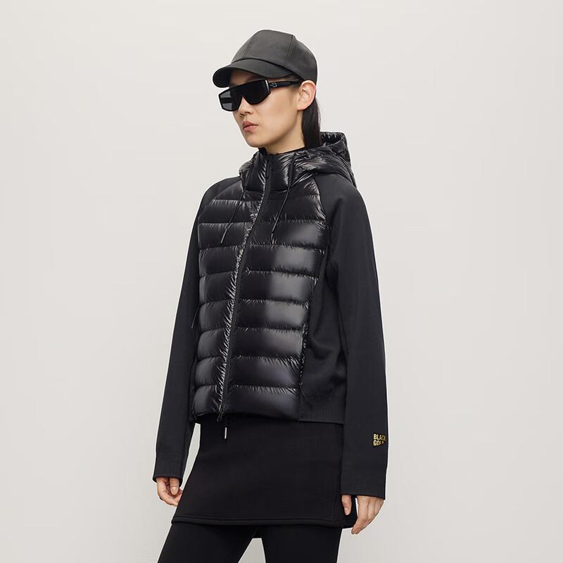 Gaofeng Women's Black Gold 5.0 Short Hooded Goose Down Jacket