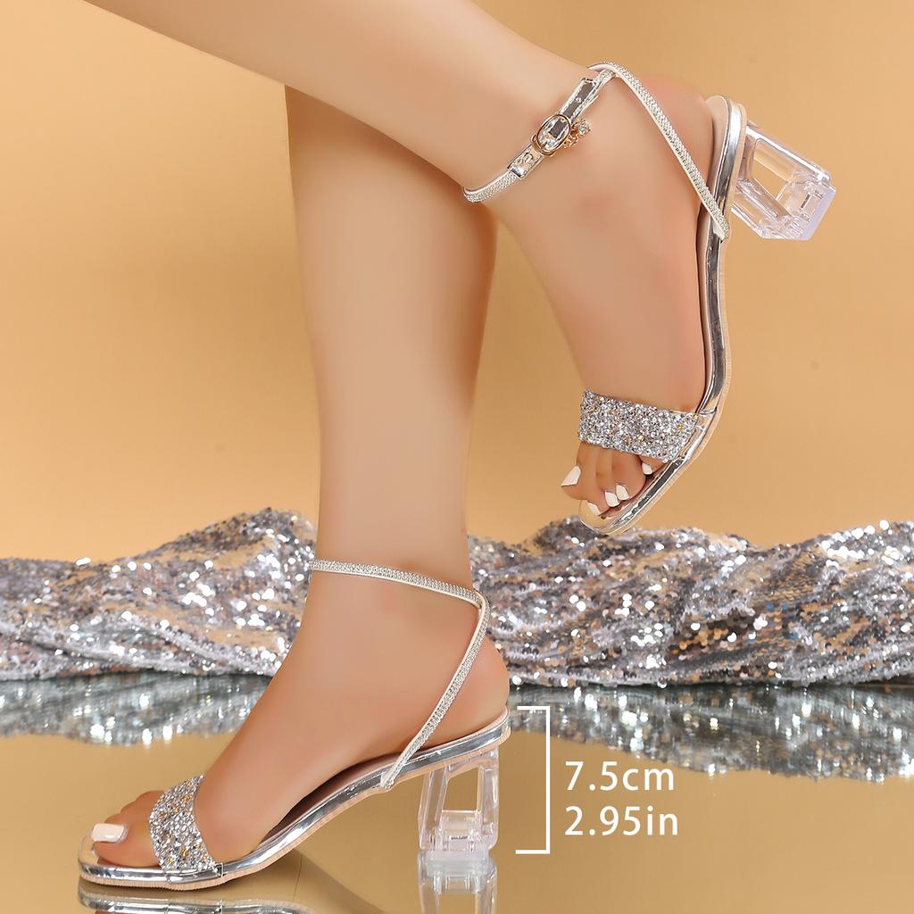 Moda 2025 Lato Sandały Damskie z Odkrytymi Palcami Modne Wąskie Paski Damskie Eleganckie Buty Gladiator Kwadratowy Wysoki Obcas Czółenka do Sukienki na Imprezę