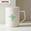 500ml Hand-painted Butterfly Filter Tea Separator Cup Antique Tea Mug With Infuser Tea Brewing Office Water Cup Ornaments Craft
