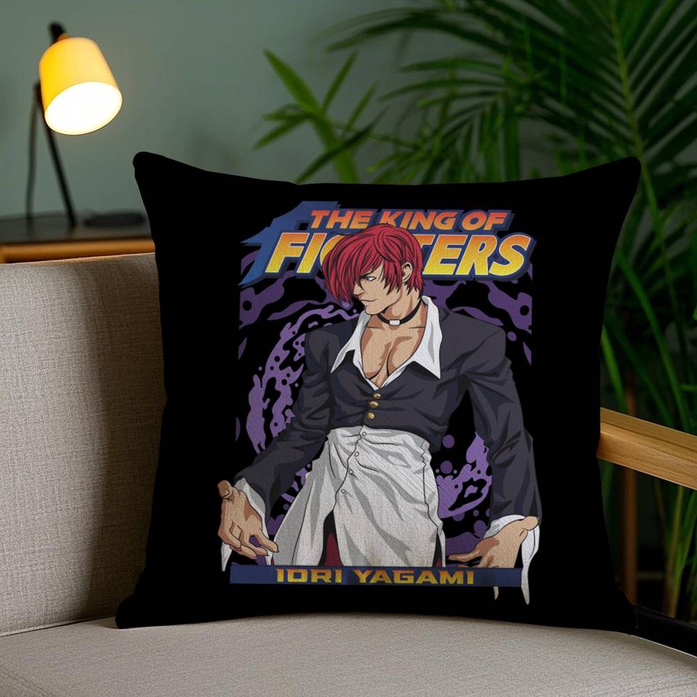 K-KOF The King of F-Fighter Pillow Case Office Sofa Dorm Chair Back Short Plush Double-sided Printing Home  Cushion Cover