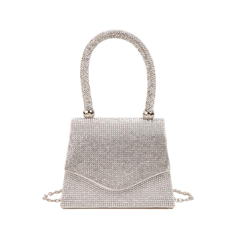 

Super Shiny Diamonds Square Shoulder & Crossbody Bags Temperament Grace Sense of Luxury Party Women s Handbags 2025 Fashion New срібний