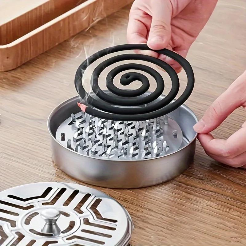 1pc Mosquito Coil for Household Use with Cover and Ash Tray, Fire-resistant and Heat-resistant